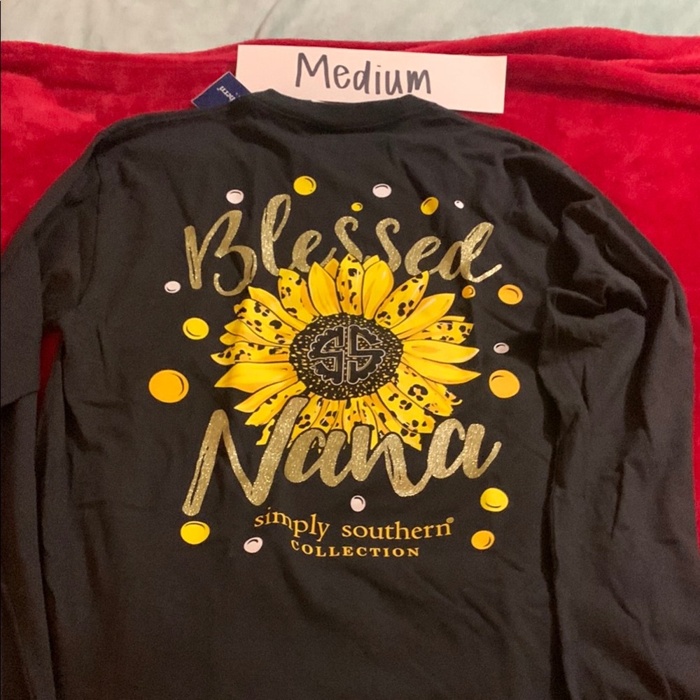 2/$24 Simply Southern Black and Yellow Long Sleeve Tees